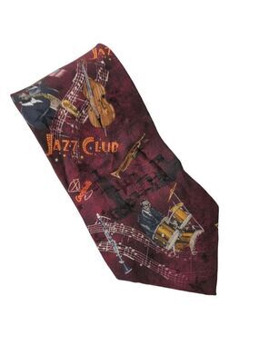 Americana Series Jazz Music Saxophone Trumpet Silk Necktie